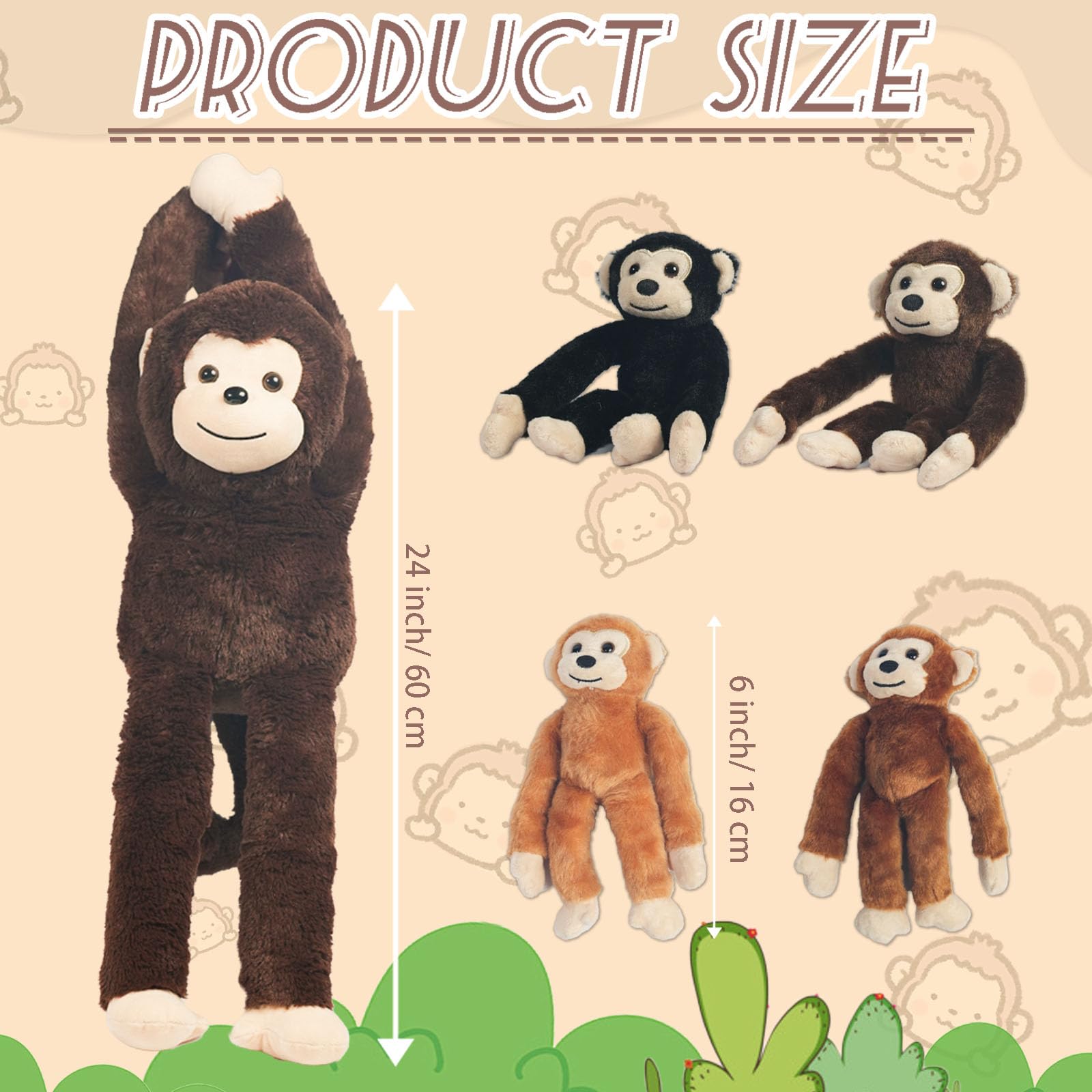 Buy XYHQYB 5 Pcs Monkey Stuffed Animal, Large Mommy Monkey Plush